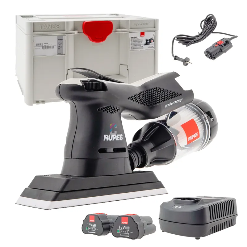 RUPES HSE73L Accu Vlakschuurmachine 70x198mm - LUX set Beperkte Voorraad